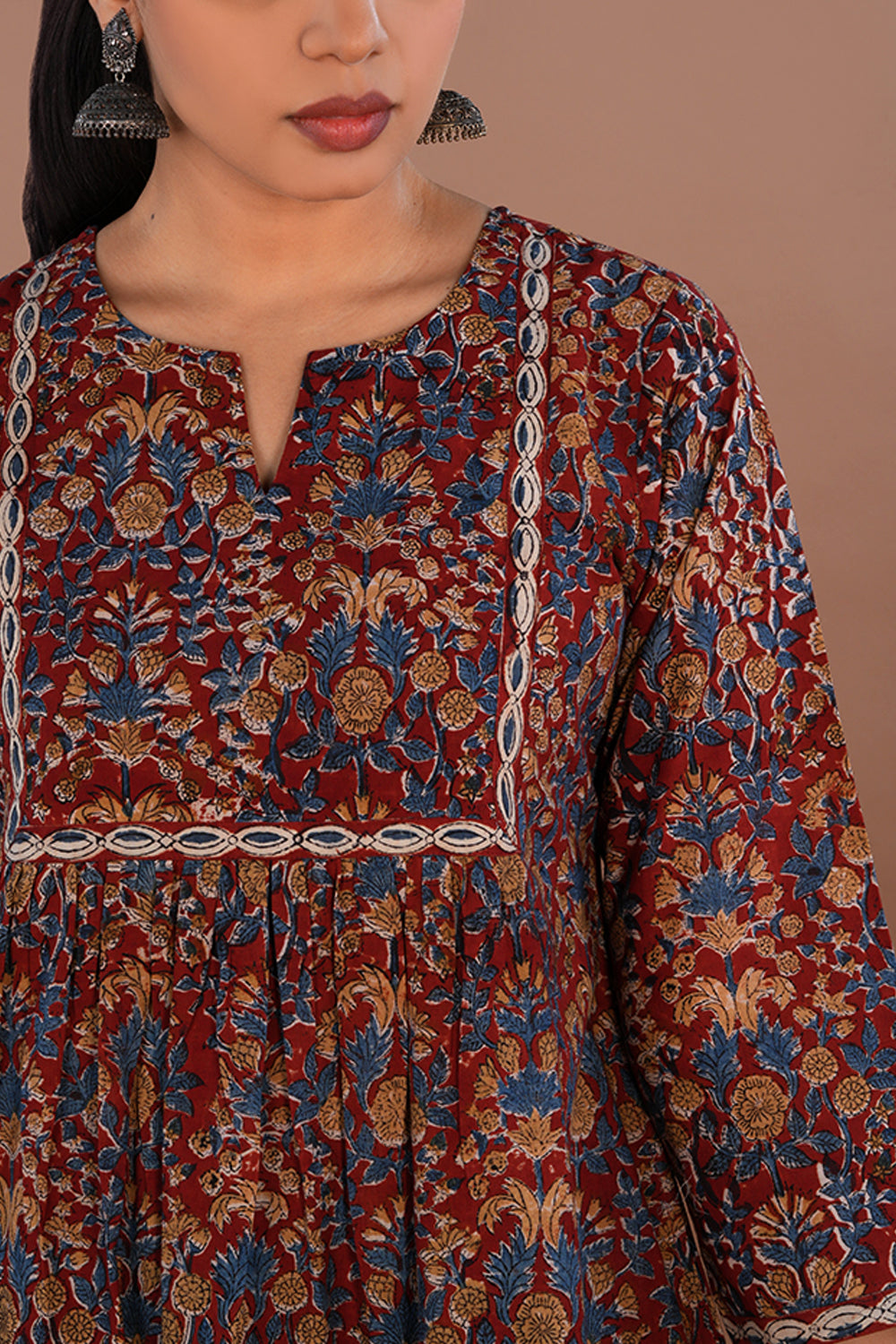 Image of Kalamkari handblock printed long kurta